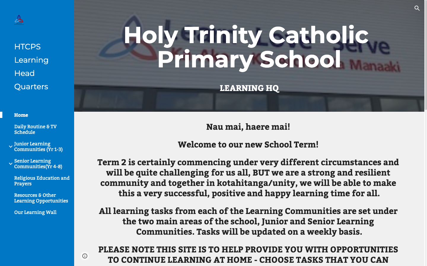 holy trinity primary school homework